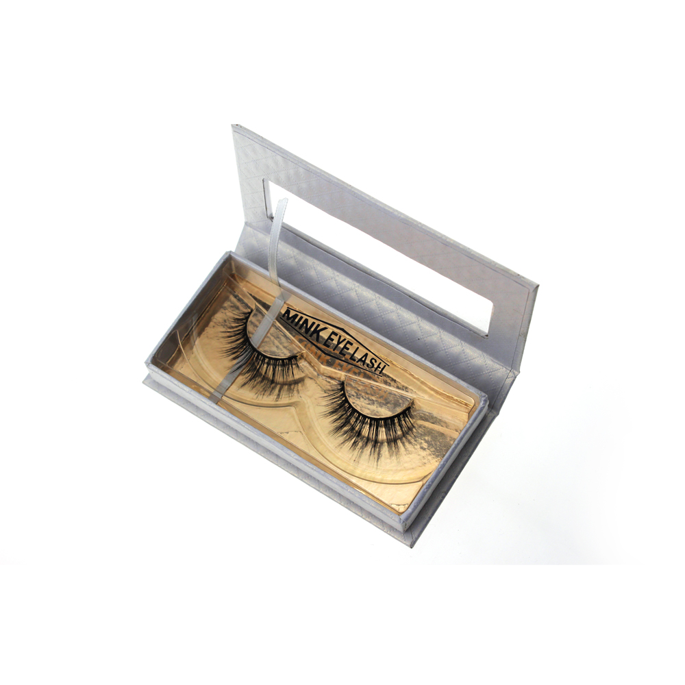 Private Label White Eyelash Packaging with Rectangle Window ZX033