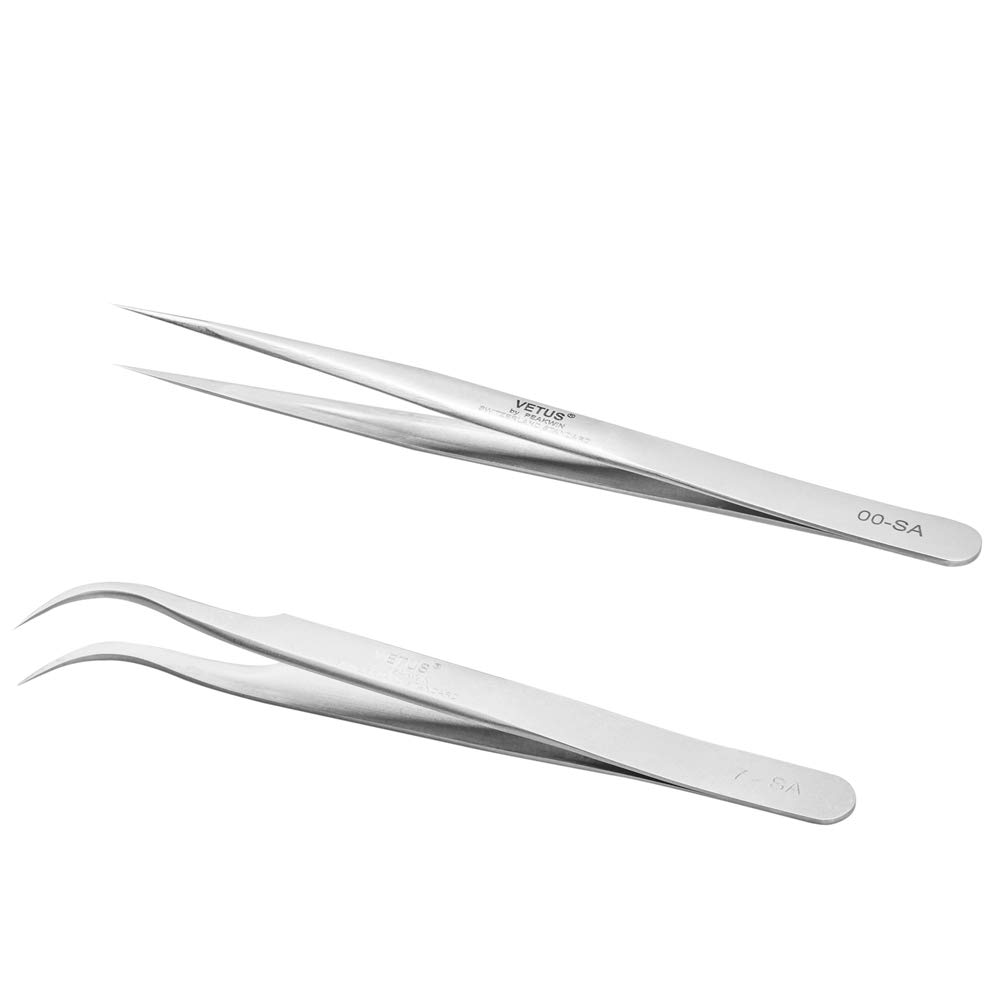  Stainless Steel Tweezer for Individual Eyelash Extension Curved and Straight YY35