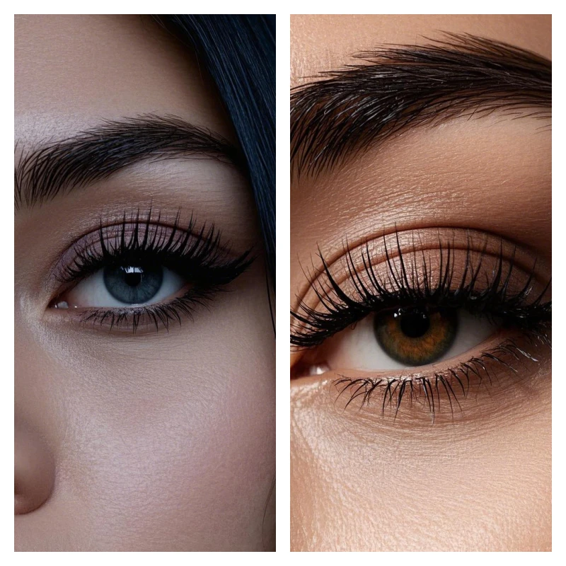 Russian Lashes vs Hybrid