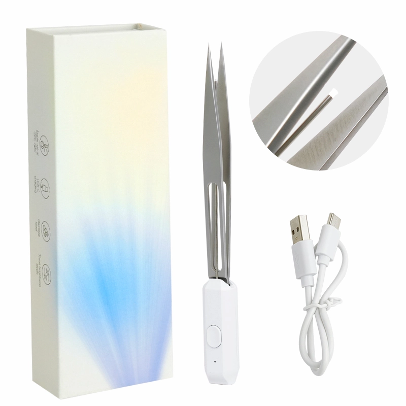 Professional LED Light Tweezers with Built-in Illumination rechargeable tweezers XJ174